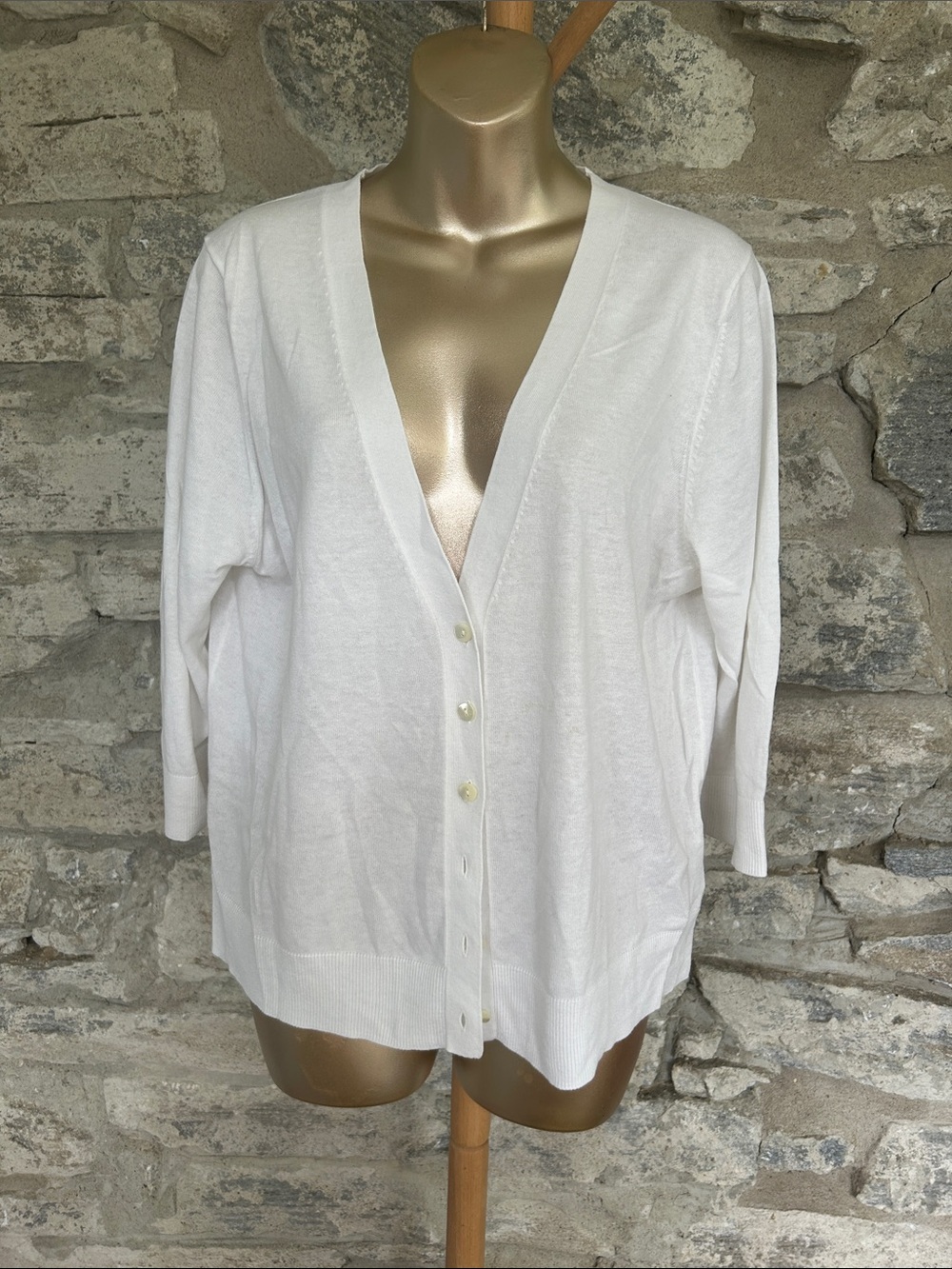 Classic White Button-Front Cardigan